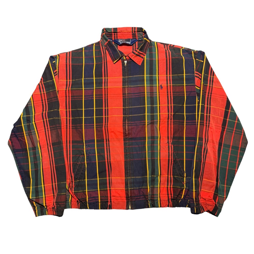 Vintage Polo Ralph Lauren Red Plaid Harrington Jacket Cotton Large